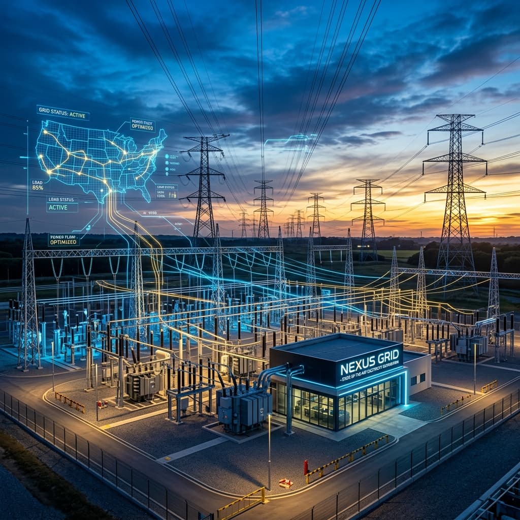 Electrical Substation Grid Background